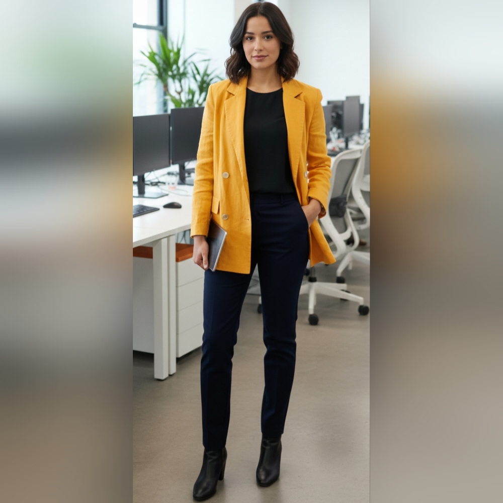 MaxMara Women's Vibrant Orange Pure Linen Blazer